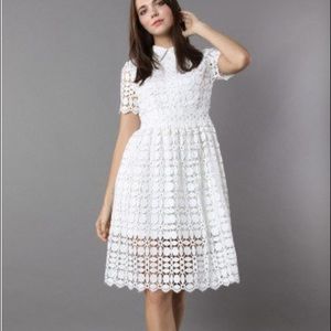 Chicwish Splendid Crochet White Dress
